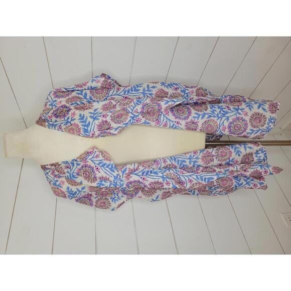 J. Crew Other - J Crew xs/small white with pink & blue floral cotton cover-up